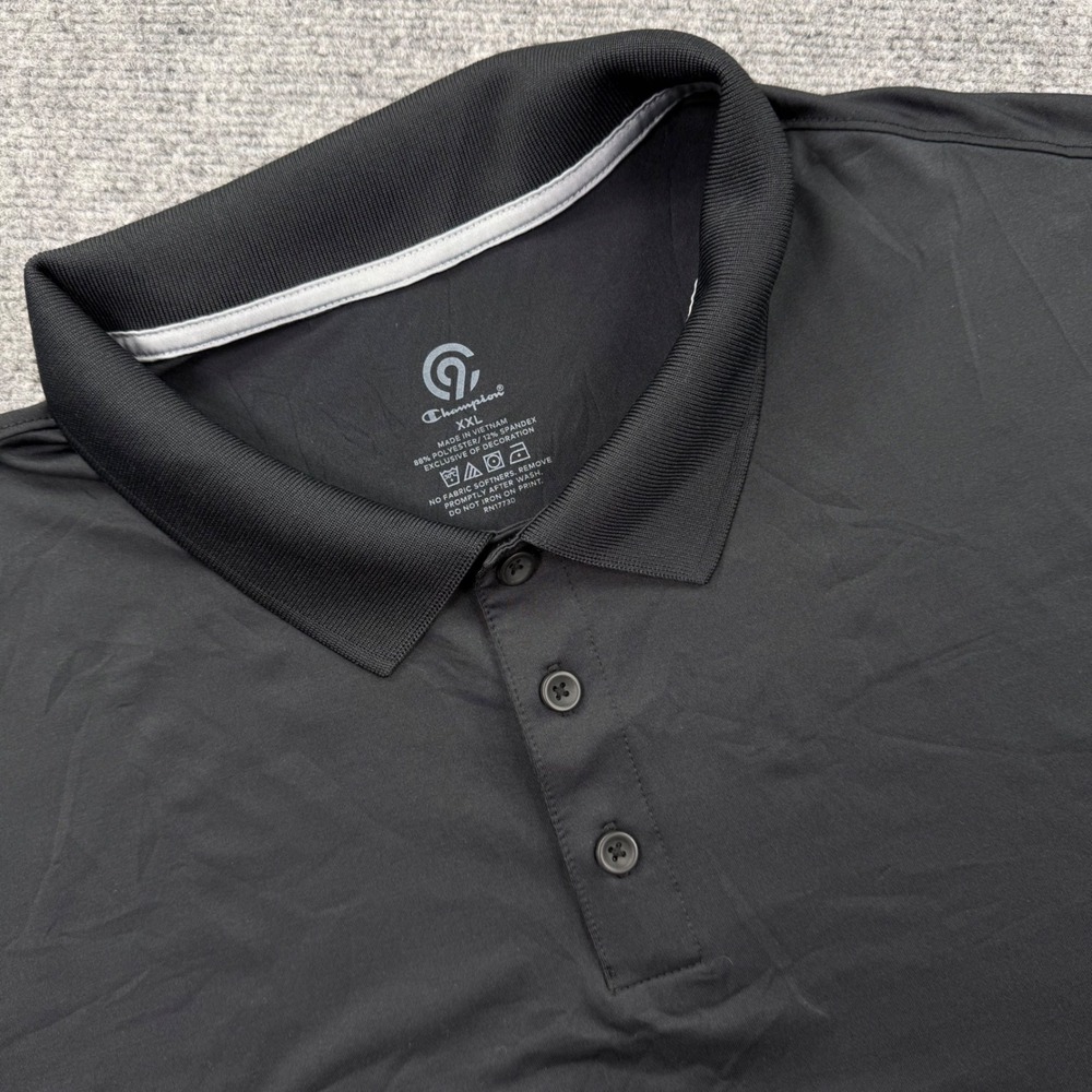 Champion‎ Polo Shirt XXL Black Short Sleeve Performance Mens